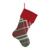Melrose International Plaid Print Stocking (set Of 2) - Red, Green