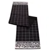 Melrose International Plaid Table Runner With Floral Accent 72"l - Black