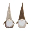 Melrose International Plush Beige Gnome Shelf Sitter (set Of 2) - Beige, Brown, White