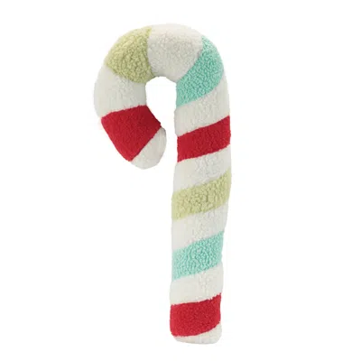 Melrose International Plush Candy Cane Decor (set Of 2) - White, Red, Green
