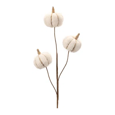 Melrose International Plush Fall Pumpkin Spray (set Of 2) - Beige, Brown