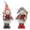 Melrose International Plush Polar Bear With Skis (set Of 2) - Red, Grey