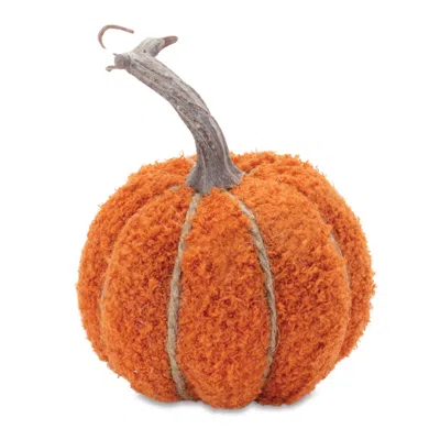 Melrose International Plush Pumpkin Decor (set Of 6) - Orange, Beige