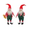 Melrose International Plush Toy Shop Santa (set Of 2) - Green; Red