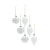 Melrose International Porcelain Cut Out Ball Ornament With Nordic Design (set Of 6) - White