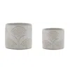 Melrose International Porcelain Floral Patterned Planter (set Of 2) - White, Beige