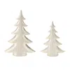 Melrose International Porcelain Shimmer Pine Tree (set Of 2) - Gold In Neutral