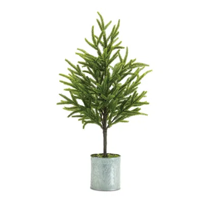 Melrose International Potted Mini Pine Tree (set Of 2) - Green, Brown