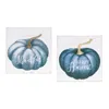 Melrose International Pumpkin Sentiment Sign (set Of 4) - Blue; Cream