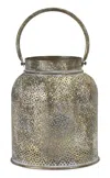 Melrose International Punched Bronze Metal Candle Holder (set Of 2) - Gold