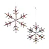 Melrose International Rainbow Beaded Snowflake Ornament (set Of 12) - Silver, Purple