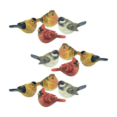 Melrose International Realistic Painted Tabletop Bird Figurine (set Of 12) - Multicolor