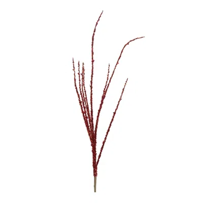 Melrose International Red Tinsel Branch (set Of 6) - Brown