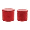 Melrose International Red Wooden Tray (set Of 2) - Red, Brown