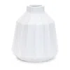 Melrose International Ribbed Ceramic Vase (set Of 2) - White In White