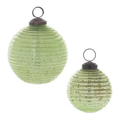 Melrose International Ribbed Mercury Glass Ball Ornament (set Of 6) - Brown