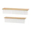 Melrose International Ribbed Wood Wall Shelf (set Of 2) - White, Brown