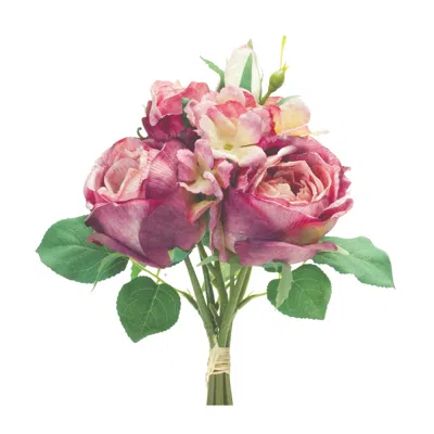 Melrose International Rose Bundle (set Of 6) - Purple, Green