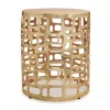 Melrose International Round Abstract Cut Out Metal Accent Table 19"h - Gold
