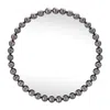 Melrose International Round Beaded Metal Wall Mirror 23.5"d - Gray