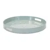 Melrose International Round Mushroom And Floral Print Tray 13.5"d - Green