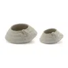 Melrose International Round Porcelain Planter With Frog (set Of 2) - Beige