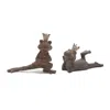 Melrose International Royal Lounging Frog Figurine (set Of 6) - Rust