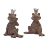 Melrose International Royal Sitting Frog Figurine (set Of 6) - Rust