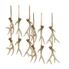 Melrose International Rustic Deer Antler Hanging Ornament With Rope Tie (set Of 12) - Brown In Neutral