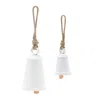 Melrose International Rustic Metal Bell Ornament (set Of 8) - White, Beige