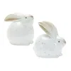 Melrose International Rustic Terra Cotta Bunny Figurine (set Of 4) - White, Brown