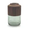 Melrose International Sage Glass Vase With Wood Accent 11"h - Green, Brown