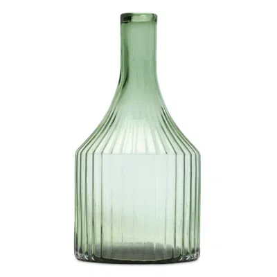 Melrose International Sage Ribbed Glass Bottle Neck Vase 10.75"h - Green