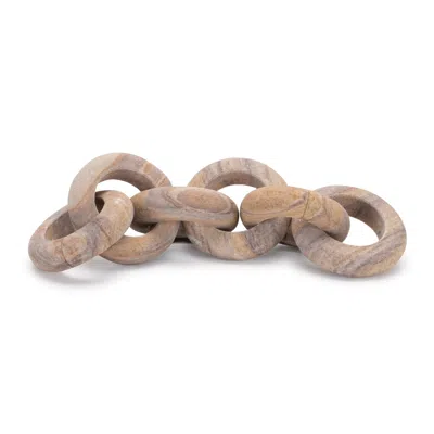 Melrose International Sandstone Chain Link Decor 11"l - Brown