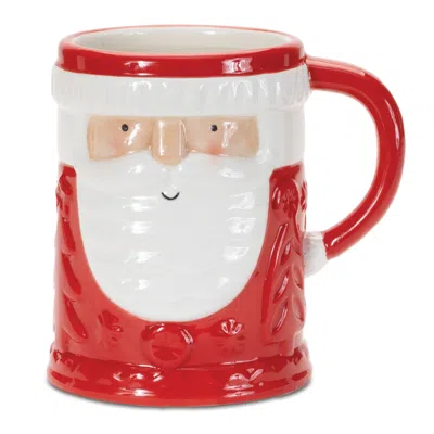 Melrose International Santa Coffee Mug (set Of 2), 4.5in - White, Red