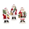 Melrose International Santa Figurine With Pine Tree And Present Accents (set Of 3) - Red; White