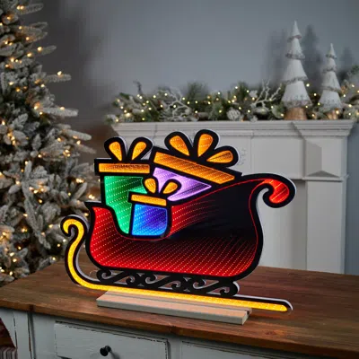 Melrose International Santa's Sleigh Ekkolight 24.5"l - Red, Orange, Green