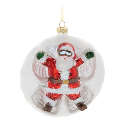 Melrose International Santa Snow Angel Ball Ornament (set Of 6) - Red, White