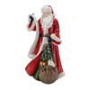 Melrose International Santa With List Statue 16"h - Red, White, Green