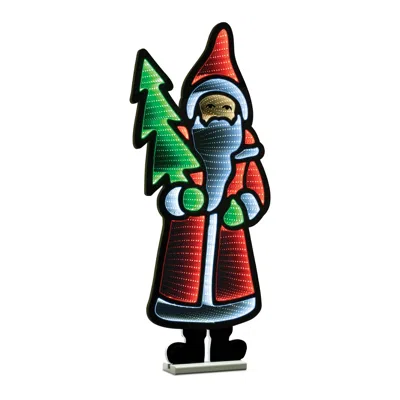 Melrose International Santa With Pine Tree Ekkolight 33"h - Red, White, Green