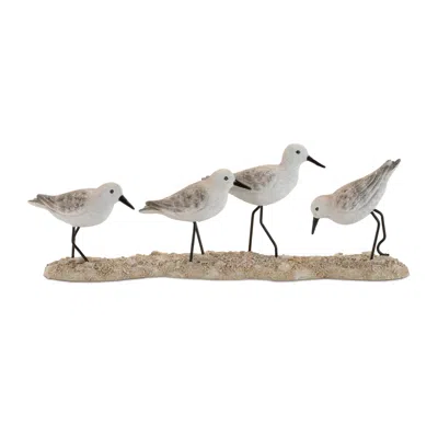 Melrose International Sea Birds On Branch Figurine (set Of 2) - White, Black, Beige