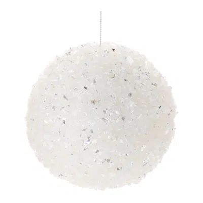Melrose International Sequin Ball Ornament (set Of 6) - White