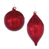Melrose International Sequined Glass Ornament (set Of 4) - Red