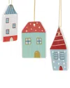 Melrose International Set Of 12 Ceramic Winter House Ornament In Multi