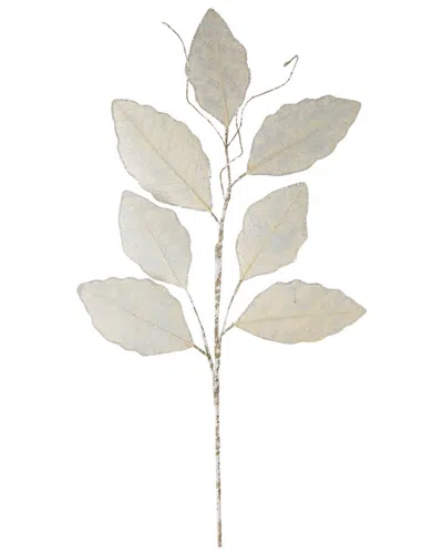 Melrose International Set Of 12 Champagne Magnolia Leaf Spray With Twig Accent In Gray