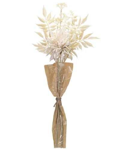 Melrose International Set Of 2 Bleached Chrysanthemum Bouquet In Sand