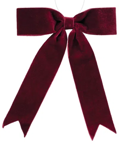 MELROSE INTERNATIONAL MELROSE INTERNATIONAL SET OF 2 BURGANDY RED HOLIDAY BOW