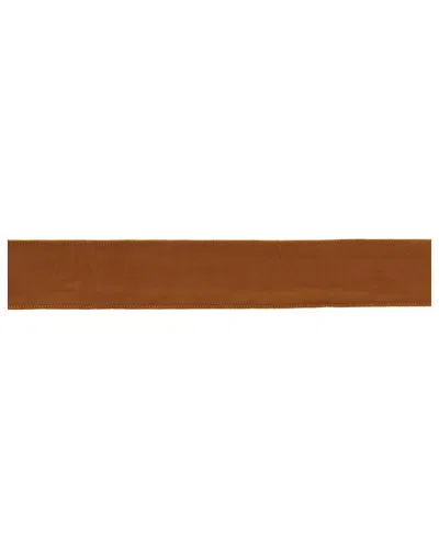 Melrose International Set Of 2 Burnt Orange Polyester Wired Ribbon In Brown