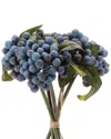 Melrose International Set Of 4 Berry Stem Bundle In Blue