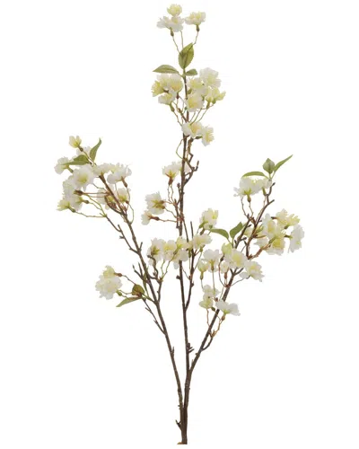 Melrose International Set Of 4 Blossom Floral Branch In White